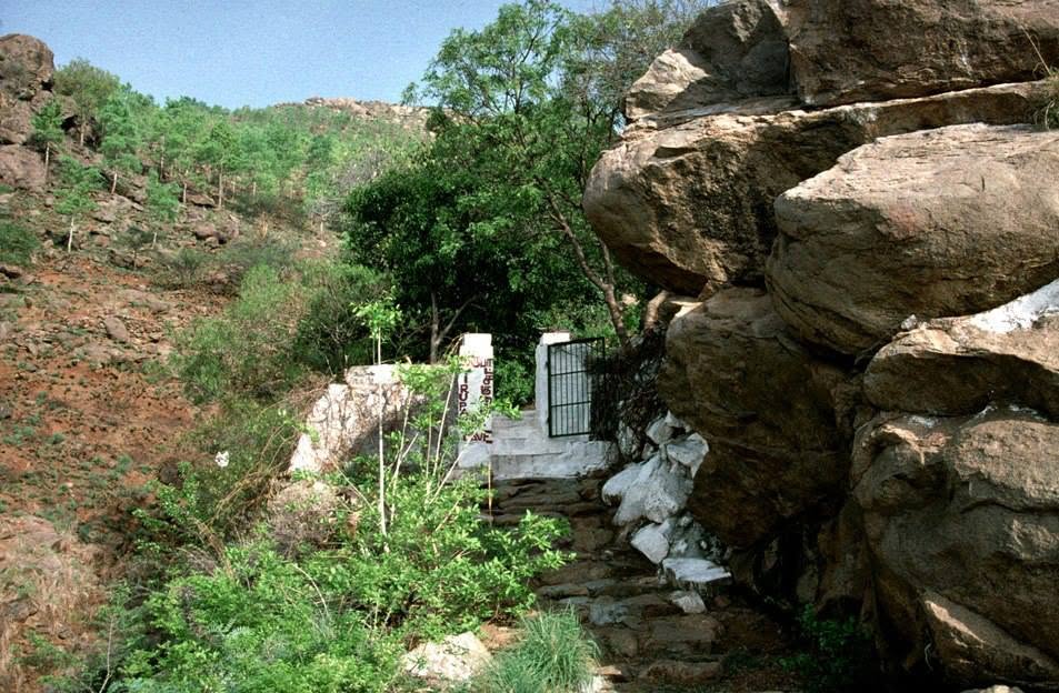 Virupaksha Cave on the southern slope of Arunachala Hill, where Ramana Maharshi meditated for sixteen years